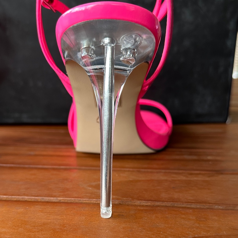 Vibrant Pink Strappy Heels - Picture 3 of 6